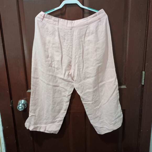 Chadwick's 100% linen pink capris size 14P - Picture 2 of 5